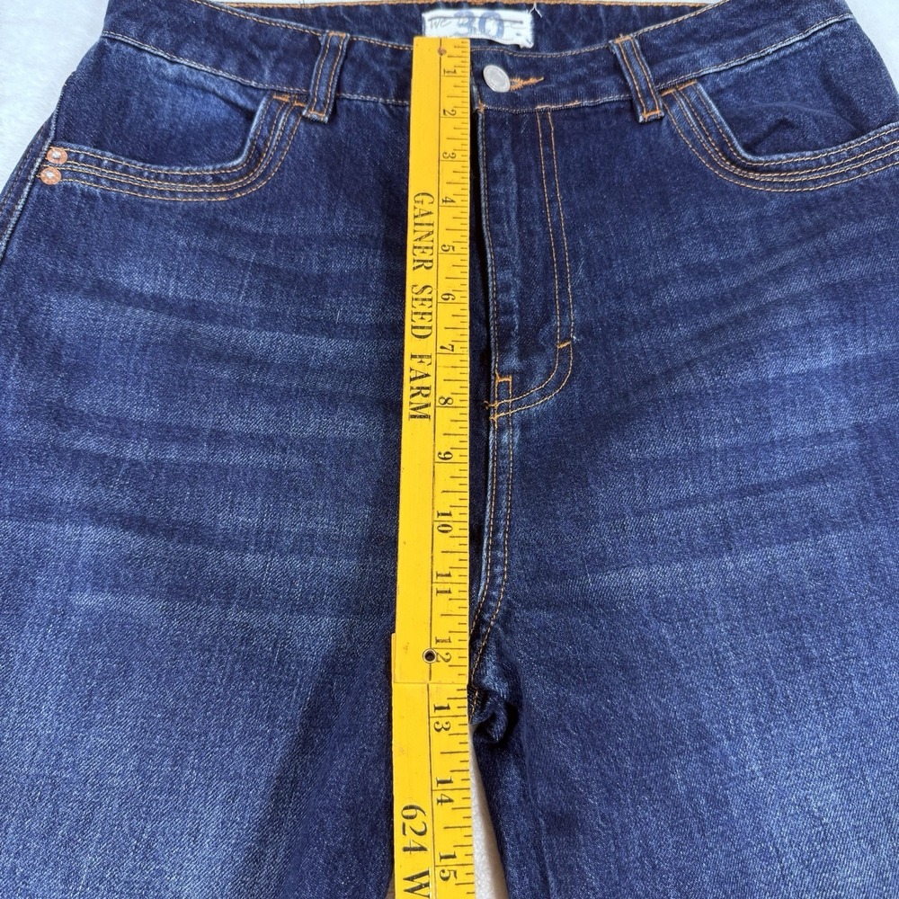 We The Free Blue Denim Button Fly Jeans Women's Size 30 Frayed Hem Wide Leg - Picture 3 of 8